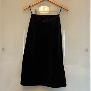 Vintage Black Velvet Shift Dress